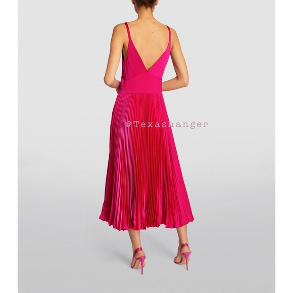 NWT Polo Ralph Lauren Pleated Midi Dress Size 2 Pink - Picture 10 of 15